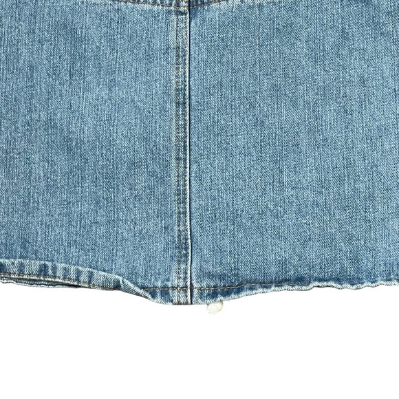 Forever 21 Denim Jean Skirt Size Small Light Blue Lace Up Tie Womens 26X12.5 - Picture 9 of 10